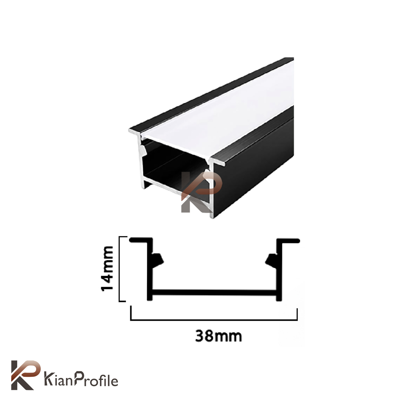 نور منحنی کناف قطر 40 با دیفیوزر PMMA کد LCRK3-D40 مشکی