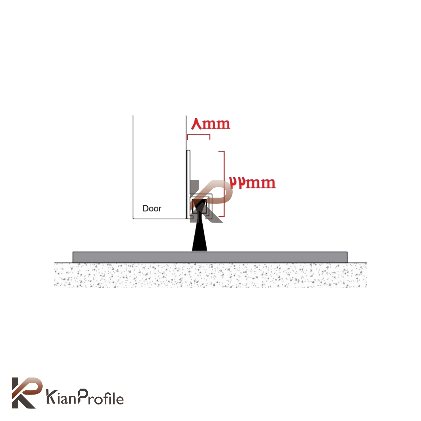 فرچه هوابندی ارتفاع 6 سانتی کد A32