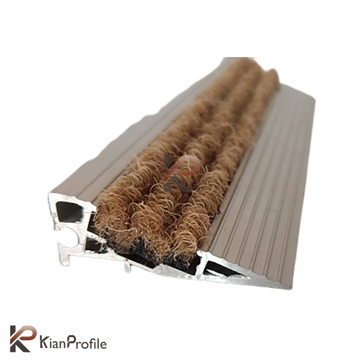 پروفیل آلومینیومی شیبدار 2 سانتی موکت خور کد A8 نقره ای