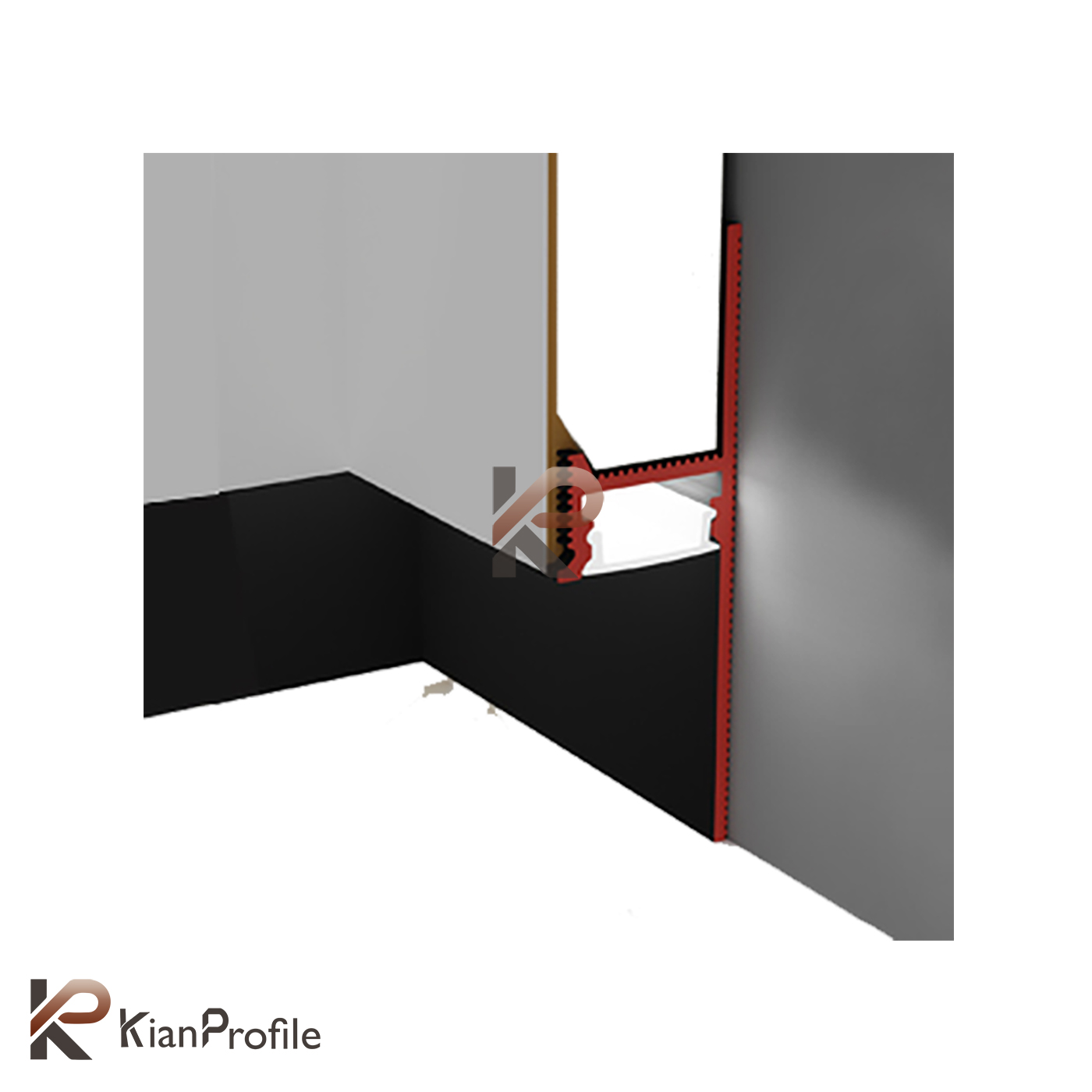 قرنیز آلومینیومی توکار کد LSK1565 مشکی