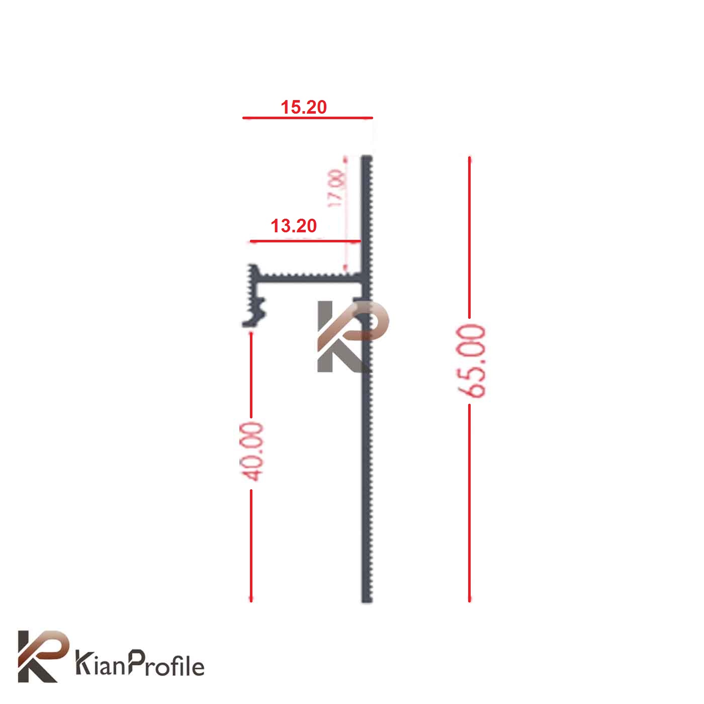 قرنیز آلومینیومی توکار کد LSK1565 مشکی