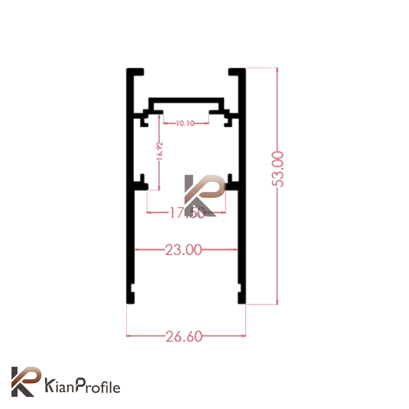 ریل مگنتی آلومینیومی روکار کد M25 مشکی