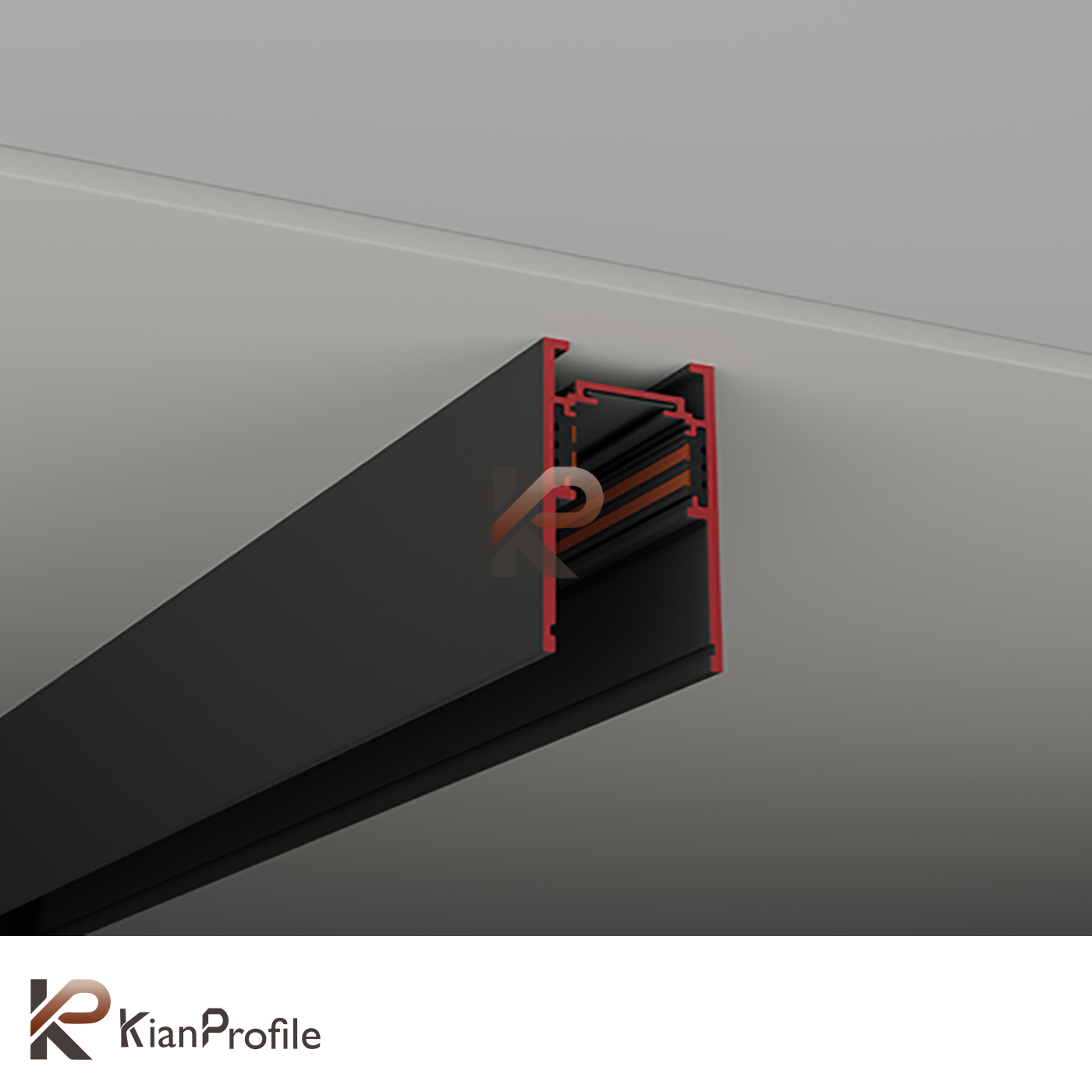 ریل مگنتی آلومینیومی روکار کد M25 مشکی