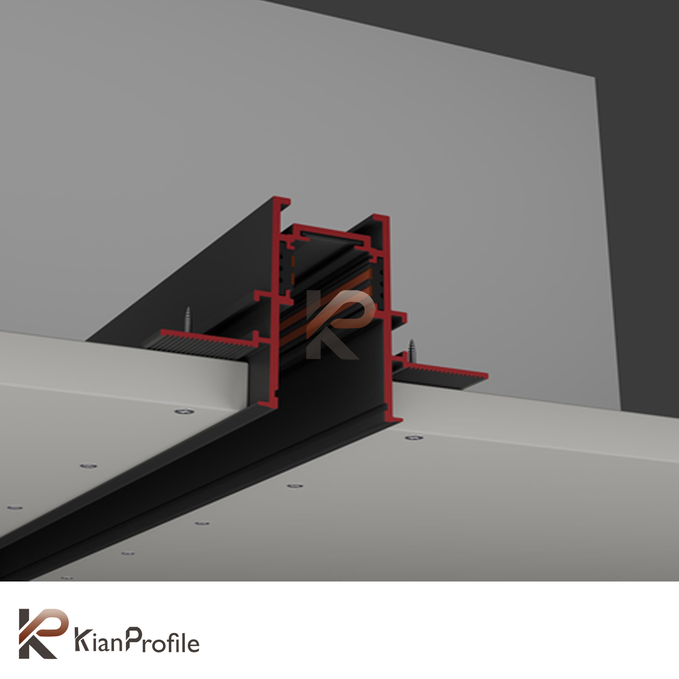 ریل مگنتی آلومینیومی توکار کد MR25 مشکی