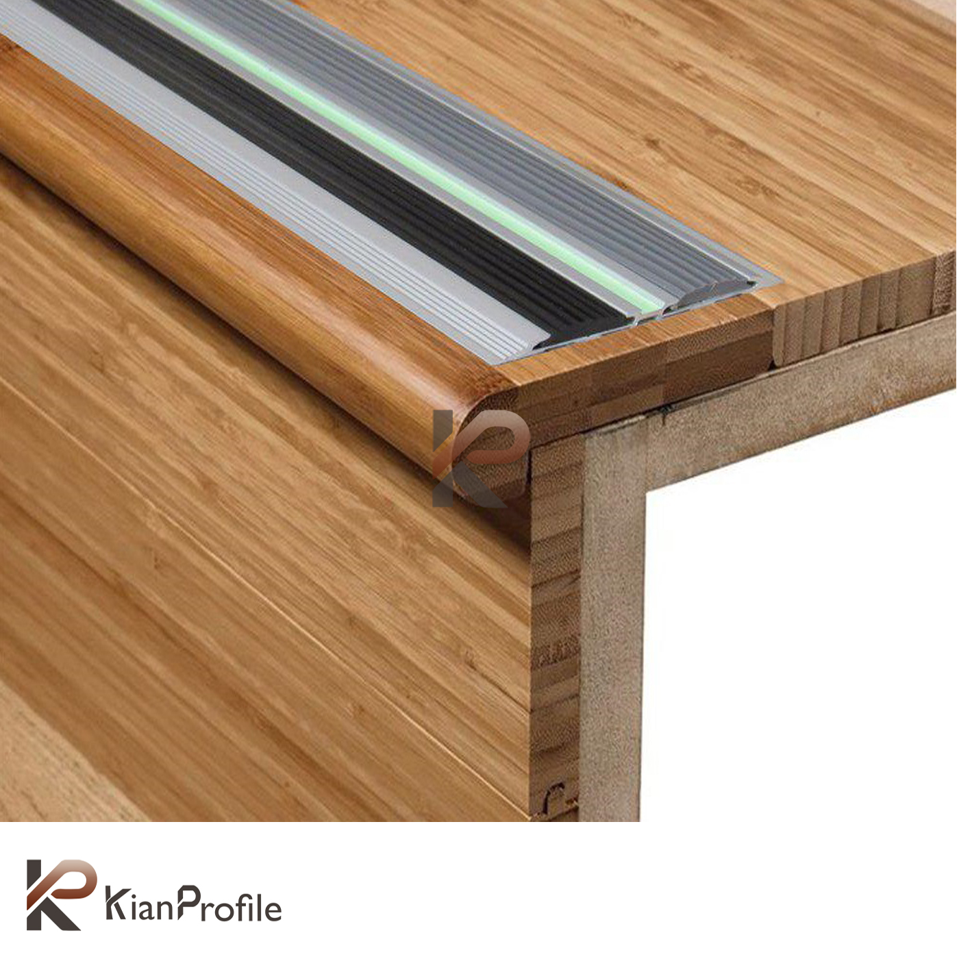 ترمز پله آلومینیومی دو کانال تخت با رویه PVC کد T4