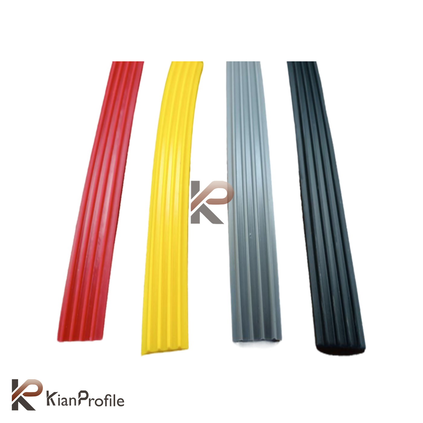 ترمز پله آلومینیومی دو کانال تخت با رویه PVC کد T4