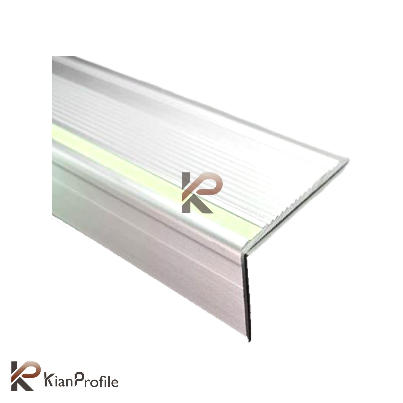 ترمز پله آلومینیومی ساده نبشی شب تاب دار کد T3