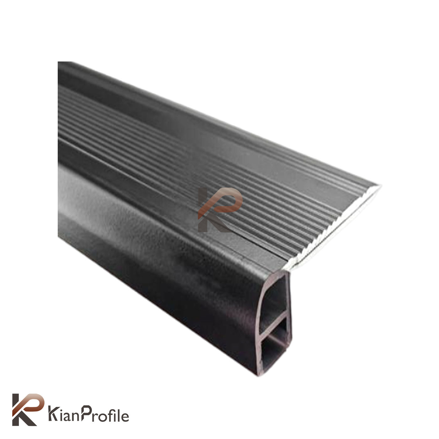 ترمز پله آلومینیومی تک با شیار LED کد T5 مشکی