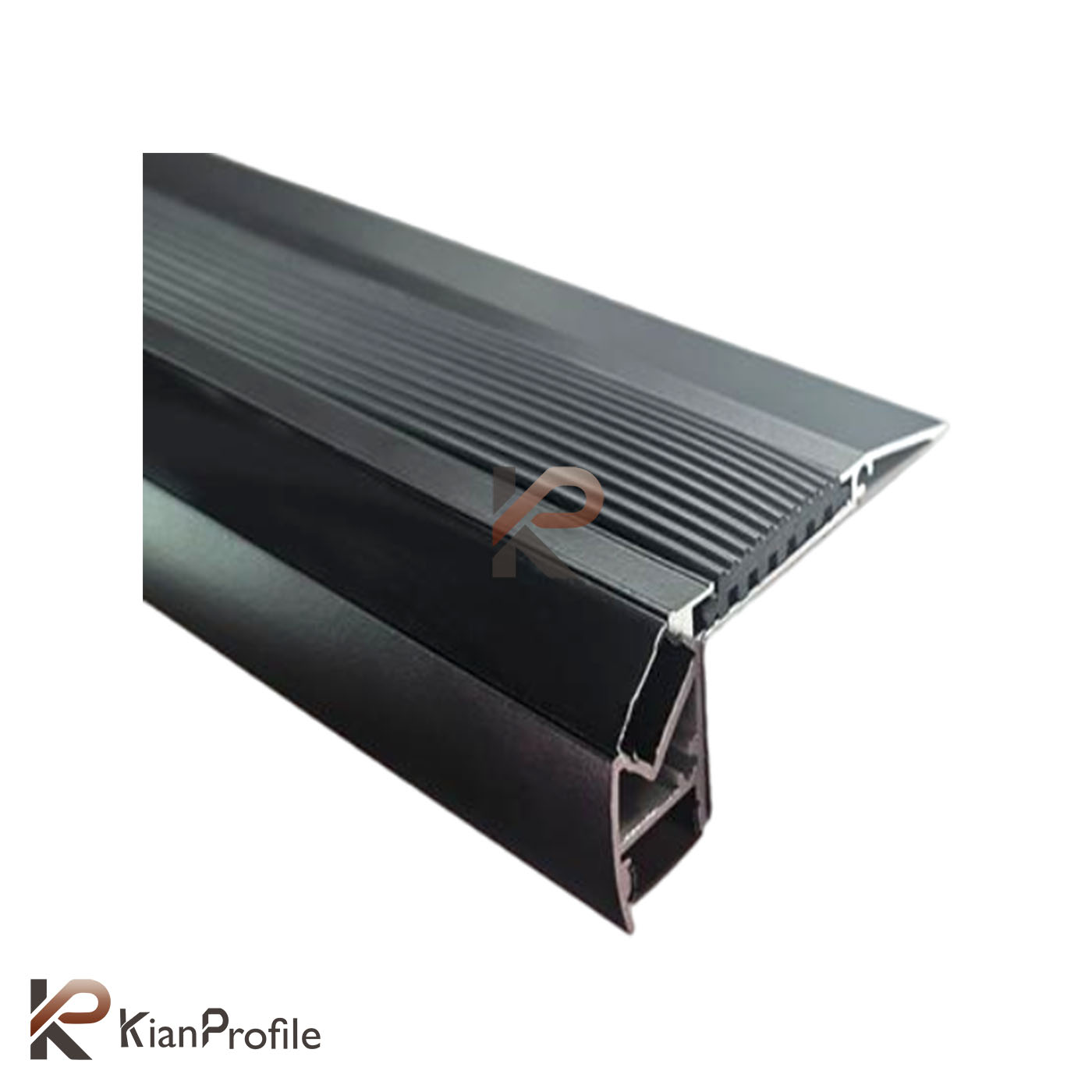 ترمز پله آلومینیومی دوبل با شیار LED کد T6B مشکی