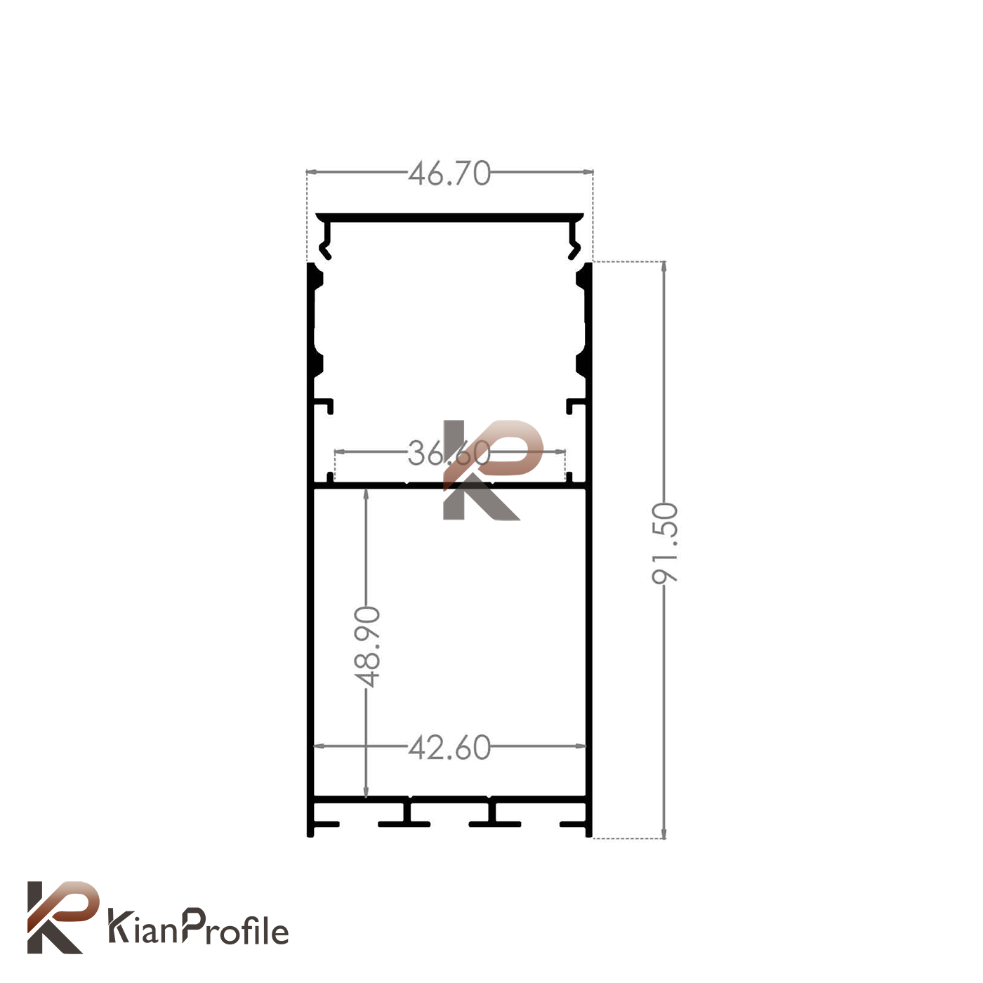 نور خطی 4/5 سانتی لوستری کد L4590 مشکی