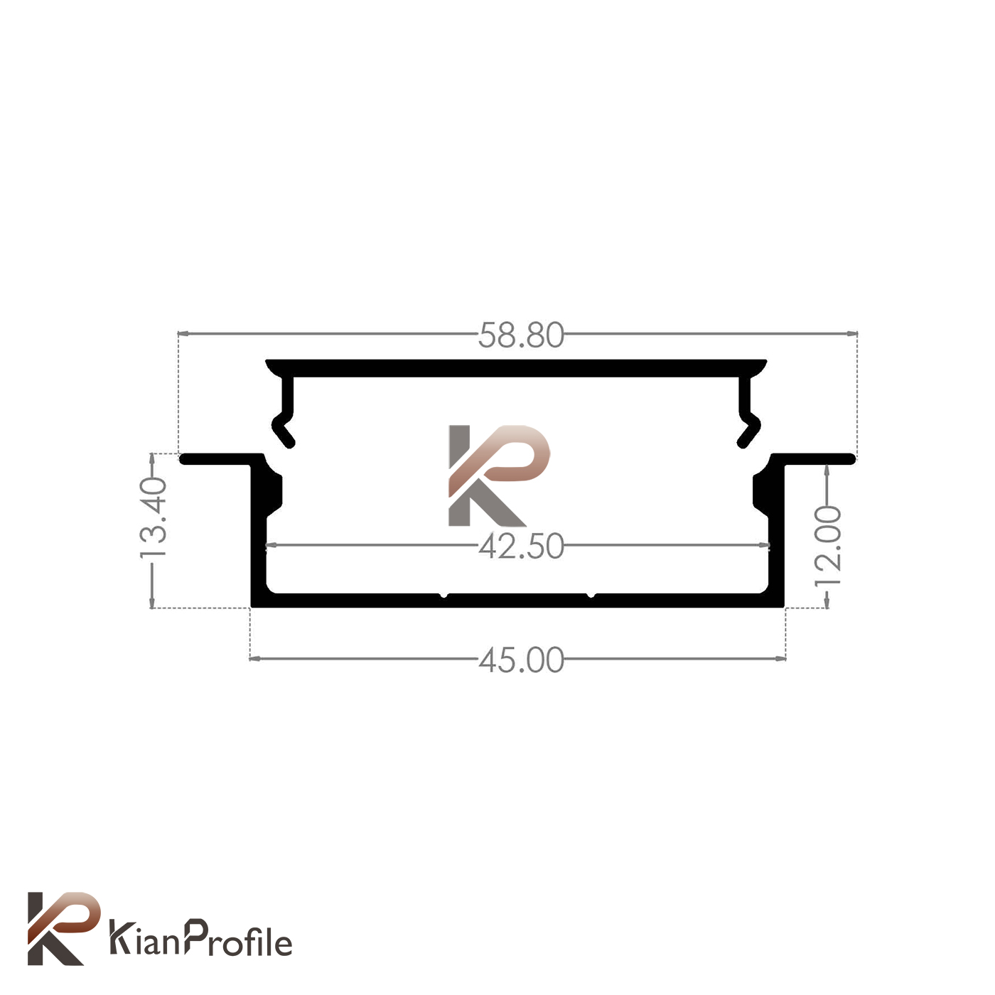 نور خطی 4/5 سانتی کناف کد LK4B مشکی