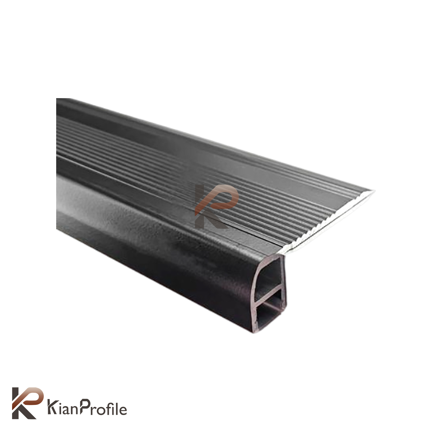 ترمز پله آلومینیومی تک با شیار LED کد T5 مشکی